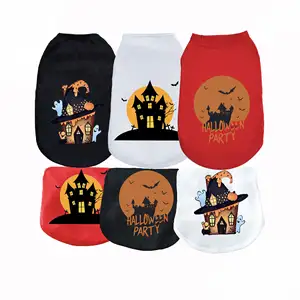 Halloween Pet Phim Hoạt Hình Lâu Đài In Vest Mới Mèo Và Con Chó Thoải Mái Giản Dị Đáng Sợ Trang Phục Bên