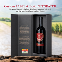 Boîte à vin rigide pliable de luxe recyclable avec étiquette VOID personnalisée, emballage cadeau pour une seule bouteille de vodka, whisky, bière, tequila