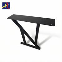 Table de jardin moderne noire avec pieds chromés, plateau en teck, coussin imperméable, résistant aux UV, facile à transporter, mobilier de jardin