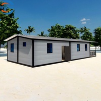 Maison préfabriquée de luxe à toit triangulaire WinFair à prix compétitif, maison-conteneur pour bungalow en bord de mer / villa de luxe