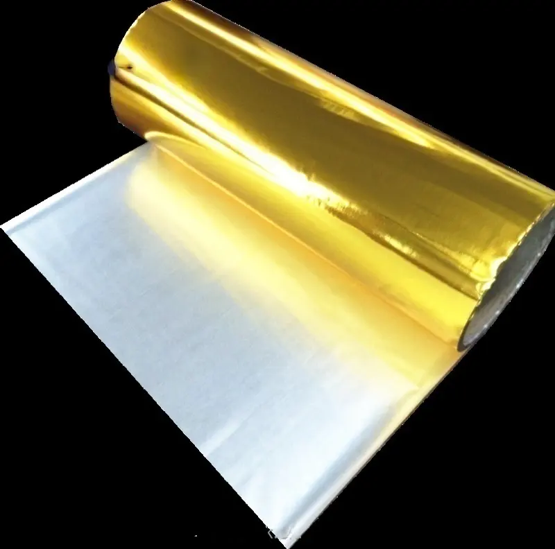 Reflective gold coated metalized mylar pet packaging film