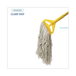 Tête de balai serpillère en coton blanc à extrémités coupées Boardwalk CM20024, 4 plis, 24 oz, design industriel, forme rectangulaire, lot de 12 pour le nettoyage domestique - Product Image 1