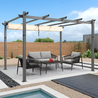 Pergola d'extérieur à toit à persiennes de haute qualité Pergola à auvent rétractable en aluminium Pergola en PVC en aluminium