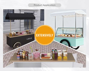 <span class=keywords><strong>Chariot</strong></span> alimentaire mobile personnalisable avec auvent et vitrine en verre pour la <span class=keywords><strong>vente</strong></span> de café, de thé et de desserts glacés - Product Image 4