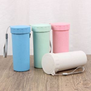 Sy89 Nueva Taza de Plástico Ecológica Resistente al Calor de 350 ml, Libre de BPA, con Fibra de Paja de Trigo, Botella de Agua Portátil Biodegradable - Product Image 1