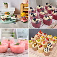 Mini gobelets transparents jetables en plastique PS pour fêtes, poudings, gelées, yaourts, glaces, mousses et desserts