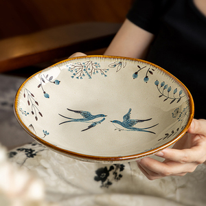 Assiette Creuse Irrégulière <span class=keywords><strong>en</strong></span> Céramique – Grès Écologique Premium, Polyvalente pour Dîner, Salade, Hôtellerie et Usage Quotidien International - Product Image 1