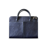 Tas komputer Laptop bisnis tas kantor kulit PU Logo kustom