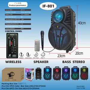 Altavoz IFeiGift <span class=keywords><strong>Boombox</strong></span> de 8 Pulgadas, Precio al por Mayor, Altavoz TWS con Bajos y Luces de Colores, Micrófono IF-801 para Fiestas en Casa y al Aire Libre - Product Image 2