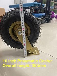 10 Zoll Hochleistungs-Gummi räder Starres drehbares festes Hochleistungs-Nachlauf-Pneumatik rad mit Bremse - Product Image 6