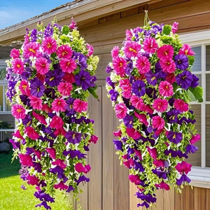 Enredaderas Artificiales de Gloriosas de la Mañana, Resistentes a los Rayos UV, Flores Colgantes para Decoración Exterior - Product Image 2