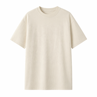 T-shirt décontracté streetwear pour homme, coupe ajustée, col arrière, épaules tombantes, avec logo personnalisé brodé et imprimé