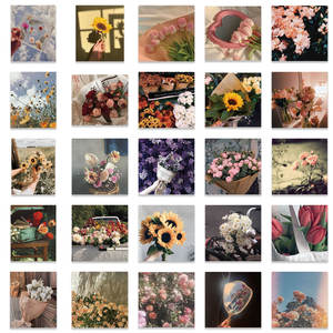 50 PIÈCES Littéraire Rétro Fleurs Autocollants Affiche Valise Vélo Voyage Bagages Ordinateur Portable Dessin Animé Autocollants pour Enfant Cadeau filles - Product Image 5