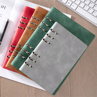 Organizador/Agenda A5 de Hojas Sueltas con Tapa Dura, 6 Anillas, Cierre Magnético, Cubierta de Cuero PU con Logotipo Personalizado para Uso Promocional