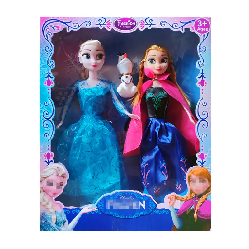 DIHAO Hot Movie Frozen toys Elsa Anna Frozen PVC doll toys 29cm confezione regalo dolls for kids plastica Frozen Doll Anna ed Elsa toys