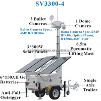 Remorque de surveillance solaire mobile autonome pour extérieur, facile à déployer, avec caméra de sécurité et surveillance par caméra