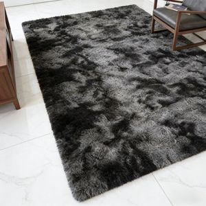 Alfombra Grande de Pelo Largo Teñida, Ultra Suave y Esponjosa, de Fibra Artificial, para Sala de Estar, Dormitorio, Habitación Infantil, Decoración de Interiores, Color Oscuro - Product Image 1