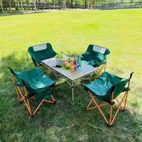 Ensemble de chaises lune premium pour l'extérieur, mobilier portable et pliable, table et chaises de camping complètes en tissu Oxford, pour le loisir et le style de vie