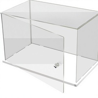 Boîte de présentation en acrylique transparente IDAFSA avec 5 étagères, finition brillante, base blanche, protection anti-poussière pour objets de collection, 12 tailles