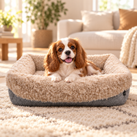 Coussin carré pour animaux de compagnie, surface en cachemire tissé jacquard, résistant à l'usure, anti-mastication, lit confortable pour petits animaux