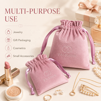 Pochette en velours avec cordon de serrage, sac d'emballage cadeau pour bijoux, sac de rangement pour cosmétiques, organisateur de petits accessoires pour bagues, boucles d'oreilles, colliers