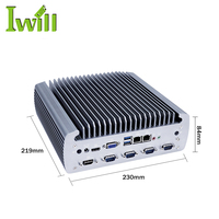 Iwill mini pc industriel box ordinateur double gigabit ethernet linux pc industriel sans ventilateur pour application industrielle