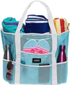 Mesh Beach Bag - Lightweight Tote Bag For Toys & Vacation Essentials