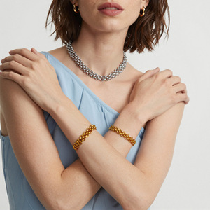 フェニー卸売18KPVDメッキレトロチャンキーステートメントトグルリンクチョーカーチェーンステンレススチールネックレス女性用 - Product Image 6