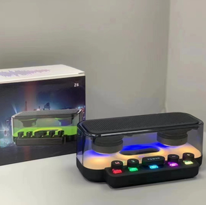 Nouveau Subwoofer RGB Transparent pour Mini Haut-parleur d'<span class=keywords><strong>Ordinateur</strong></span> <span class=keywords><strong>de</strong></span> <span class=keywords><strong>Bureau</strong></span> avec Boutons Mécaniques Créatifs USB Audio et Horloge en Plastique - Product Image 4