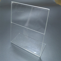 Support de table triangulaire en acrylique en forme de V pour panneaux de bureau