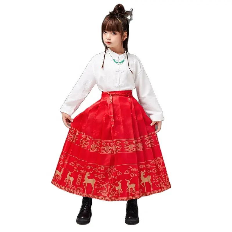 Children's Chinese style costume Girl's horse face dress Classical dance chorus costume Boy's ancient costume Chinese Studies