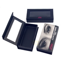 Boîte carrée en papier pour cils personnalisés, revêtement UV offset, éponge, emballage moderne de luxe recyclable pour faux cils en gros