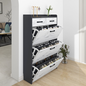 Flip en bois conçoit la maison moderne meubles armoire à chaussures placard de rangement étagère meubles chaussures avec tiroir pour la maison salon - Product Image 1