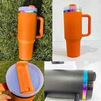RTS Halloween Style lueur dans le noir 40oz arc-en-ciel plaqué gobelet pour gravure Laser poudre enduit camping-car tasse bouteille d'eau