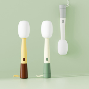 Cup Brush With Long Handle For Insulated Bottle Cleaning 3 In 1 Multi Functional Cleaning Tool ABS Material Brown Yellow Green - Product Image 1