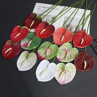 Bunga Anthurium Sutra Buatan Real Touch - Tahan UV Ramah Lingkungan Dekorasi Buatan Tangan untuk Pernikahan Paskah Natal