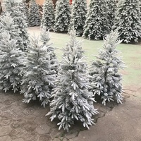 M-3210 Künstlicher Grüner Dekorations-Weihnachtsbaum, Weiß Beflockt, 12 Fuß, PVC und PE, mit LED-Beleuchtung