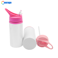 Nuevo tipo 600ml botella de agua de sublimación para niños blanca impresión personalizada sublimación de aluminio botella de bebida para niños en blanco