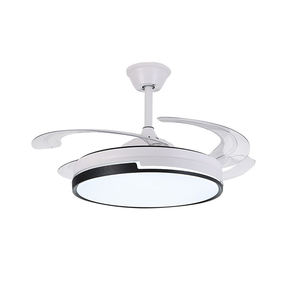 Offre Spéciale Blanc Maison Led Nordique Moderne Télécommande Rétractable Invisible Dc Mptor Ventilateur de Plafond Lumière Vente Chaude articles en Espagne - Product Image 1