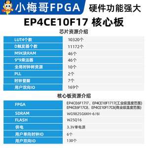 EP4CE10/E6 Altera FPGA SOM (Carte mère) avec trous cannelés, qualité industrielle, AC601 M609 - Product Image 5