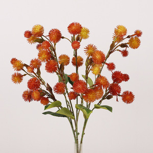 Baies d'éryngium artificielles simulées pour la décoration intérieure, 3 branches, haute simulation, couleur rouge orangé - Product Image 1