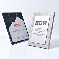 Plaques en marbre cristallin personnalisées avec gravure laser et impression UV, trophées pour récompenses d'entreprise, décorations de bureau