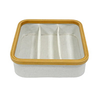 Juego de Cajas de Almacenamiento Plegables de Tela Ecológicas Modernas al por Mayor con Borde de Bambú Natural, Organizador de Cajones Multicompartimento para Calcetines