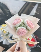 Décoration d'intérieur de voiture créative et haut de gamme, faite main au crochet, écologique, mignonne et exquise, avec longues fleurs, pour sortie d'air, cadeau original