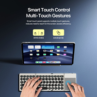 Keyboard Lipat Tiga Nirkabel dengan Touchpad dan Dudukan Lepas Pasang untuk Tablet, Ponsel, dan Laptop - Koneksi 3 Perangkat