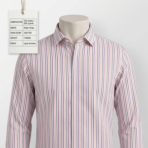 Tessuto Popeline Premium in Cotone Lyocell Tinto in Filo a Righe Colorate, Trattato con Ammoniaca Liquida, per Camicie da Uomo, Donna e Bambino, Anti-piega - Product Image 4