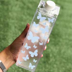 Promotional Bulk <b>Clear</b> BPA Free Square Sports Acrylic Tumbler 500Ml Milk Carton Plastic Drinking Water Bottle - Product Image 3