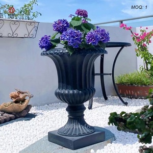 <span class=keywords><strong>Pot</strong></span> de jardinières en marbre noir de jardin <span class=keywords><strong>sur</strong></span> piédestal - Product Image 4