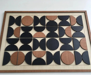 202504 moderna arte astratta parete di <span class=keywords><strong>legno</strong></span> appesa geometrica Still Life modello mobile in <span class=keywords><strong>legno</strong></span> naturale decoro - Product Image 2