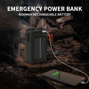 Portable 4000mAh Rechargeable manivelle rétro <span class=keywords><strong>Radio</strong></span> étanche AM/FM/SW/WB poche <span class=keywords><strong>Radio</strong></span> récepteur solaire batterie externe alerte météo - Product Image 5